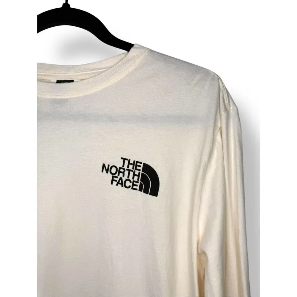 The North Face Men’s Medium Long‎ Sleeve Shirt Cream Crewneck